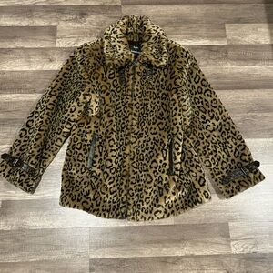 Vintage 90s Dennis Basso Leopard Fur Coat